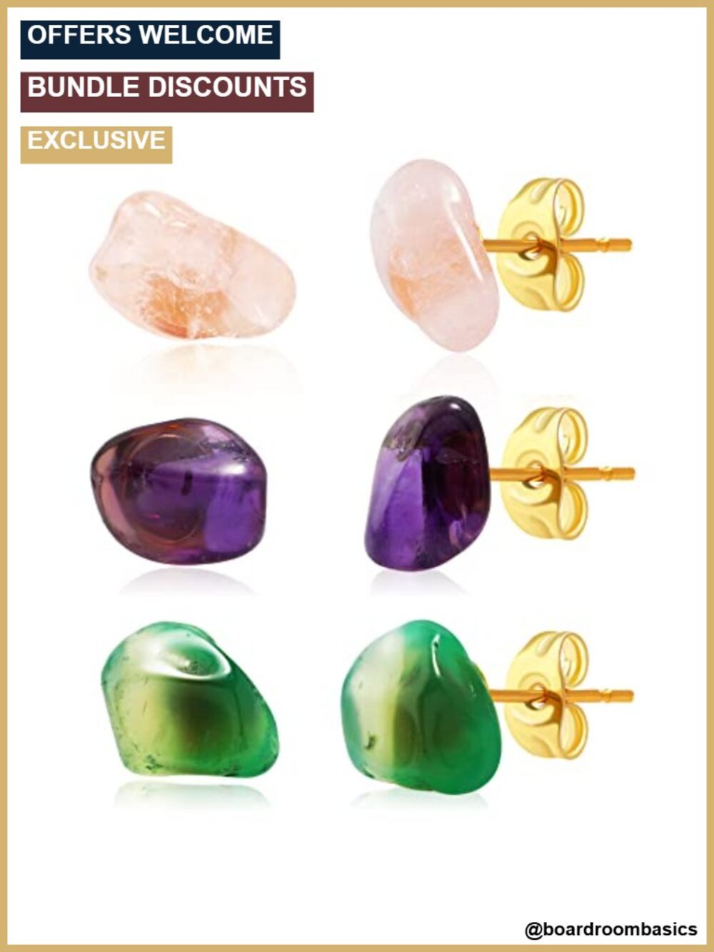 Handmade Crystal Ball Druzy Stud Earrings Hypoallergenic Stainless Steel